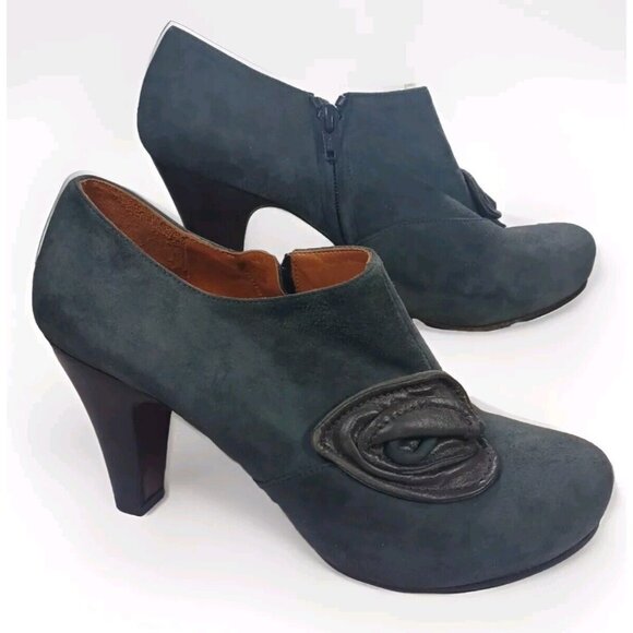 CHIE MIHARA SHOES CAROSA BOOTIES GRAY SUEDE HIDDEN PLATFORM ANKLE BOOTS … - Picture 1 of 11